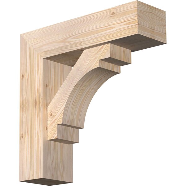 Ekena Millwork Merced Block Smooth Bracket w/ Offset Brace, Douglas Fir, 7 1/2"W x 26"D x 26"H BKT0806X26X26MRC05SDF - main